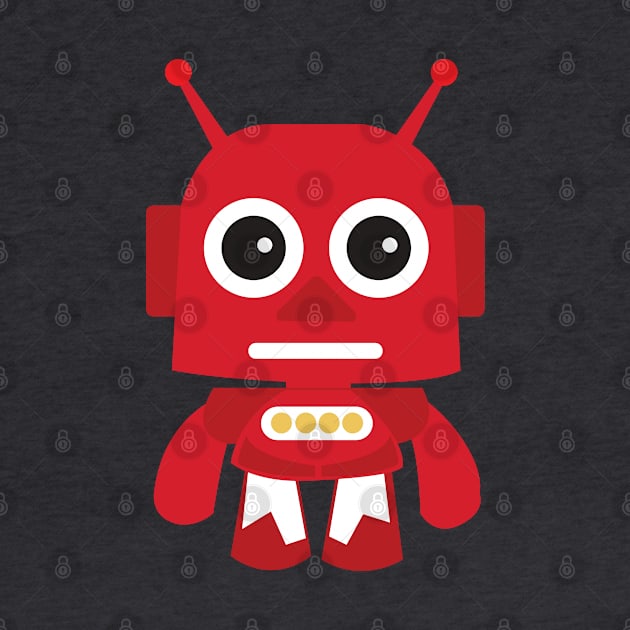 Cute Red Retro Robot by Hedgie Designs